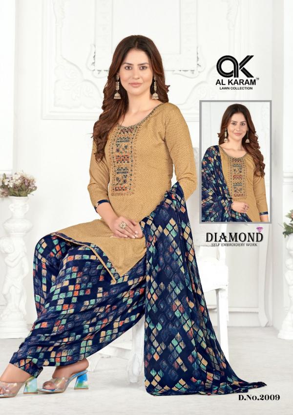 Al Karam Diamond Vol -2 cotton Printed Designer Dress Material